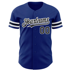 Custom Royal Black-White Authentic Baseball Jersey