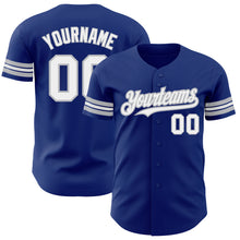 Load image into Gallery viewer, Custom Royal White-Gray Authentic Baseball Jersey
