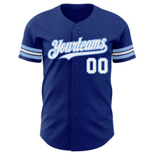 Load image into Gallery viewer, Custom Royal White-Light Blue Authentic Baseball Jersey
