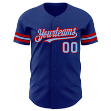 Load image into Gallery viewer, Custom Royal Light Blue-Red Authentic Baseball Jersey
