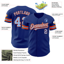 Load image into Gallery viewer, Custom Royal Light Blue-Orange Authentic Baseball Jersey
