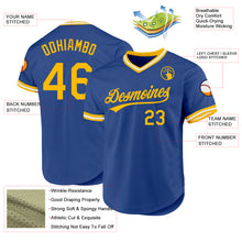 Load image into Gallery viewer, Custom Royal Gold-White Authentic Throwback Baseball Jersey
