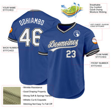 Load image into Gallery viewer, Custom Royal Black-Gray Authentic Throwback Baseball Jersey
