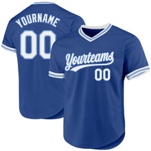 Load image into Gallery viewer, Custom Royal White-Light Blue Authentic Throwback Baseball Jersey
