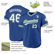 Load image into Gallery viewer, Custom Royal Kelly Green-Gray Authentic Throwback Baseball Jersey
