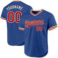 Load image into Gallery viewer, Custom Royal Red-Cream Authentic Throwback Baseball Jersey
