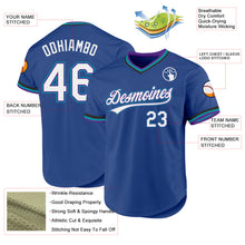 Load image into Gallery viewer, Custom Royal Purple-Teal Authentic Throwback Baseball Jersey
