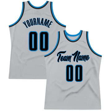 Custom Gray Navy-Blue Authentic Throwback Basketball Jersey