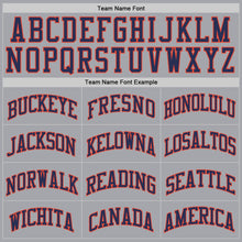 Load image into Gallery viewer, Custom Gray Navy-Orange Authentic Throwback Basketball Jersey

