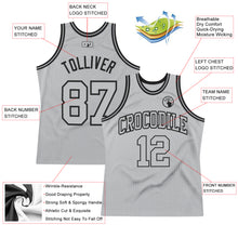 Load image into Gallery viewer, Custom Gray Gray-Black Authentic Throwback Basketball Jersey
