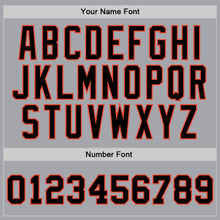 Load image into Gallery viewer, Custom Gray Black-Orange Authentic Throwback Basketball Jersey
