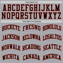 Load image into Gallery viewer, Custom Gray Black-Orange Authentic Throwback Basketball Jersey
