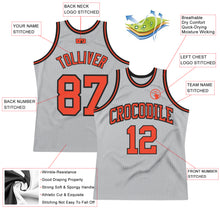 Load image into Gallery viewer, Custom Gray Orange-Black Authentic Throwback Basketball Jersey
