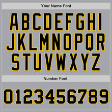 Load image into Gallery viewer, Custom Gray Black-Gold Authentic Throwback Basketball Jersey
