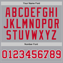 Load image into Gallery viewer, Custom Gray Red-White Authentic Throwback Basketball Jersey
