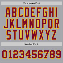 Load image into Gallery viewer, Custom Gray Maroon-Gold Authentic Throwback Basketball Jersey
