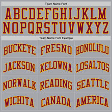 Load image into Gallery viewer, Custom Gray Maroon-Gold Authentic Throwback Basketball Jersey
