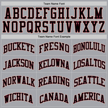 Load image into Gallery viewer, Custom Gray Black-Maroon Authentic Throwback Basketball Jersey
