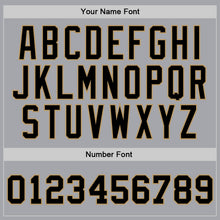 Load image into Gallery viewer, Custom Gray Black-Old Gold Authentic Throwback Basketball Jersey
