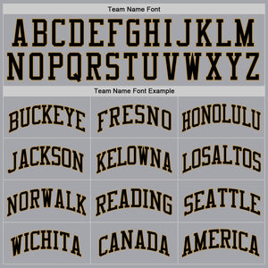 Custom Gray Black-Old Gold Authentic Throwback Basketball Jersey