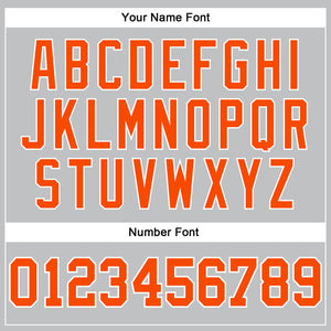 Custom Gray Orange-White Authentic Throwback Basketball Jersey
