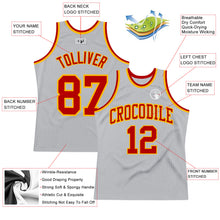 Load image into Gallery viewer, Custom Gray Red-Gold Authentic Throwback Basketball Jersey
