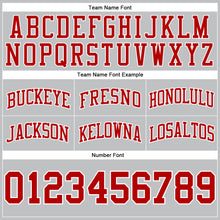 Load image into Gallery viewer, Custom Gray Red-White Authentic Throwback Basketball Shorts
