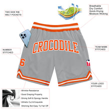 Load image into Gallery viewer, Custom Gray Orange-White Authentic Throwback Basketball Shorts
