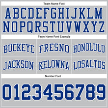 Load image into Gallery viewer, Custom Gray Royal-White Authentic Throwback Basketball Shorts
