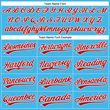 Load image into Gallery viewer, Custom Sky Blue Red-White Authentic Baseball Jersey
