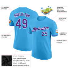 Load image into Gallery viewer, Custom Sky Blue Purple-White Performance T-Shirt
