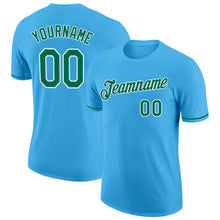 Load image into Gallery viewer, Custom Sky Blue Kelly Green-White Performance T-Shirt
