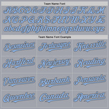 Load image into Gallery viewer, Custom Gray Light Blue-Steel Gray Authentic Sleeveless Baseball Jersey
