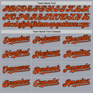Custom Gray Orange-Black Authentic Sleeveless Baseball Jersey