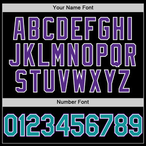 Custom Black Teal-Purple Authentic Sleeveless Baseball Jersey