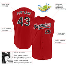 Load image into Gallery viewer, Custom Red Black-White Authentic Sleeveless Baseball Jersey
