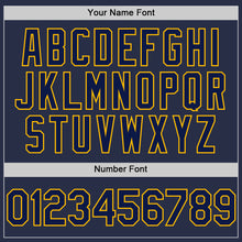 Load image into Gallery viewer, Custom Navy Gold Authentic Sleeveless Baseball Jersey
