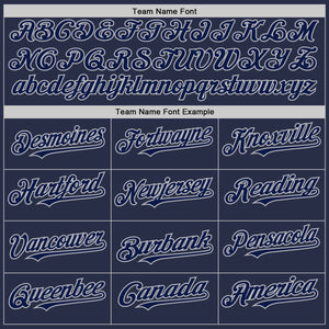 Custom Navy Gray Authentic Sleeveless Baseball Jersey