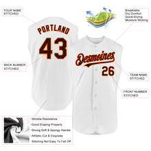 Load image into Gallery viewer, Custom White Brown-Orange Authentic Sleeveless Baseball Jersey
