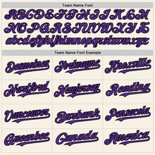 Load image into Gallery viewer, Custom Cream Purple-Black Authentic Sleeveless Baseball Jersey
