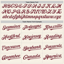 Load image into Gallery viewer, Custom Cream Burgundy Authentic Sleeveless Baseball Jersey
