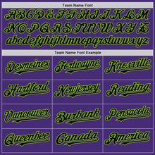 Load image into Gallery viewer, Custom Purple Black-Neon Green Authentic Sleeveless Baseball Jersey
