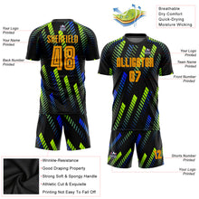 Load image into Gallery viewer, Custom Black Gold Sublimation Soccer Set Jersey
