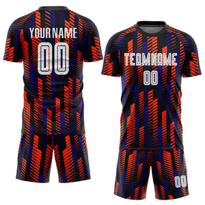 Custom Black White-Orange Sublimation Soccer Uniform Jersey