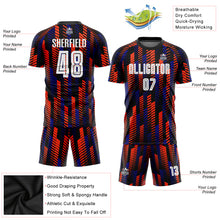 Load image into Gallery viewer, Custom Black White-Orange Sublimation Soccer Uniform Jersey
