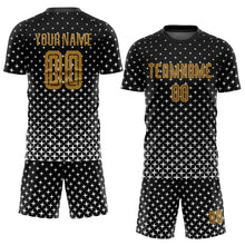 Load image into Gallery viewer, Custom Black Old Gold-White Sublimation Soccer Uniform Jersey
