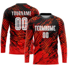 Load image into Gallery viewer, Custom Red White-Black Sublimation Soccer Uniform Jersey
