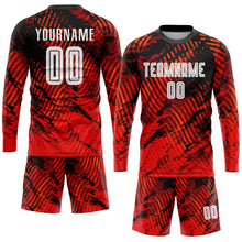 Load image into Gallery viewer, Custom Red White-Black Sublimation Soccer Uniform Jersey
