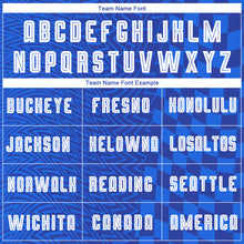 Load image into Gallery viewer, Custom Royal White-Black Sublimation Soccer Uniform Jersey
