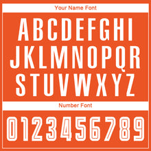 Load image into Gallery viewer, Custom Orange White-Navy Sublimation Fade Fashion Soccer Uniform Jersey
